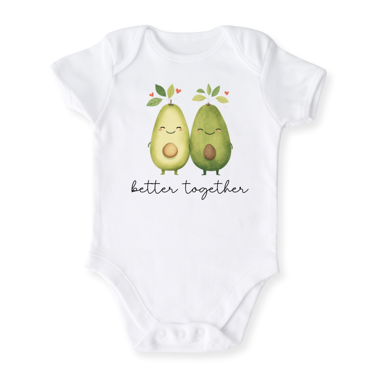 Better Together Avocado Baby Bodysuit – Cute Kids T-Shirt & Toddler Tee, Avocado Outfit