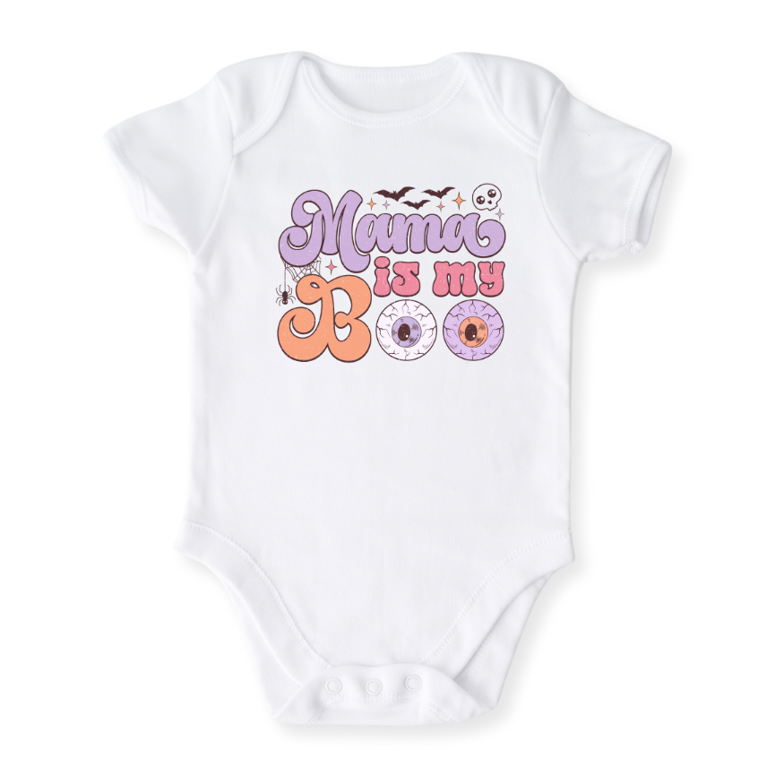 Mama is My Boo Baby Bodysuit, Halloween Toddler & Kids T-Shirt - Cute Halloween Outfit