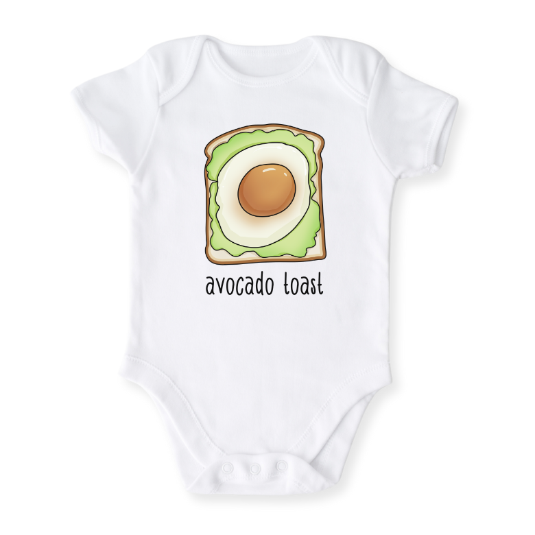 Cute Avocado Toast Baby Bodysuit – Avocado Shirt, Food Lovers Breakfast Tee