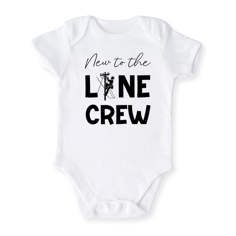 Baby Bodysuit, Kids & Toddler T-Shirt – 'New to the Line Crew' Utility & Lineman-Themed Baby Clothes