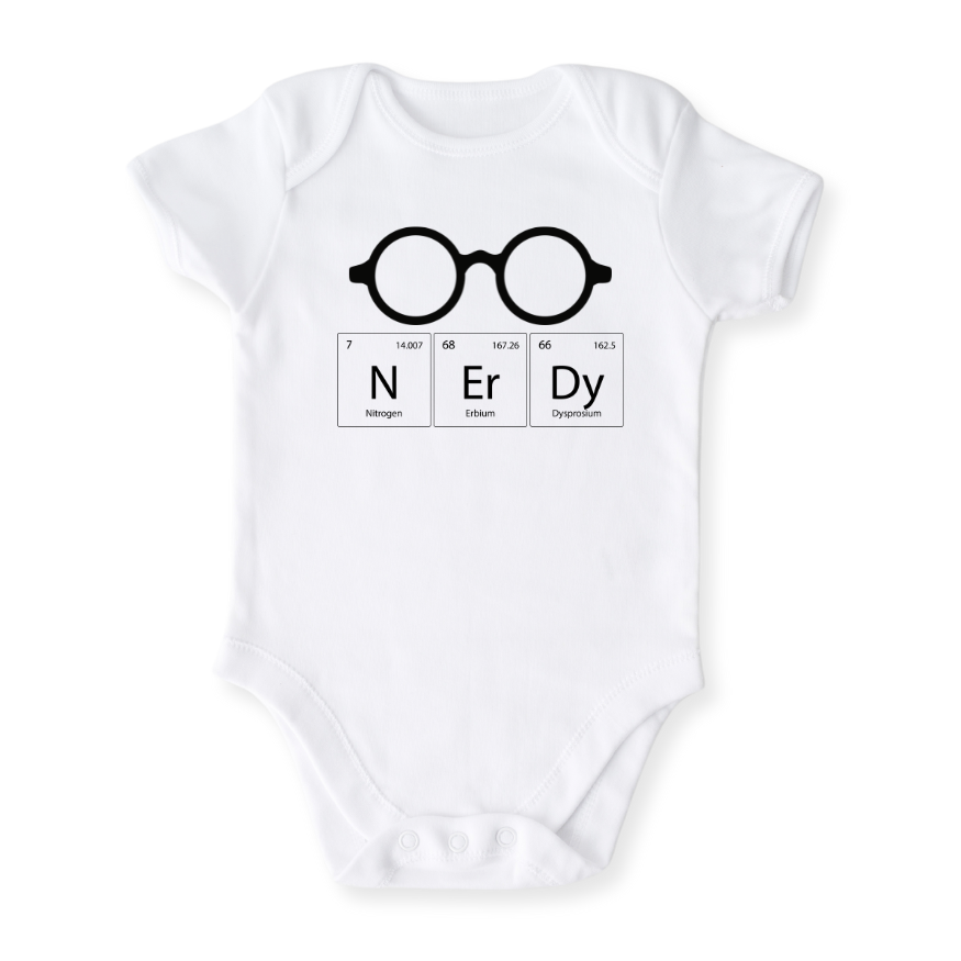 NERDY Periodic Table Funny Science Themed Outfit for Baby Bodysuit, Kids & Toddler Tsshirt
