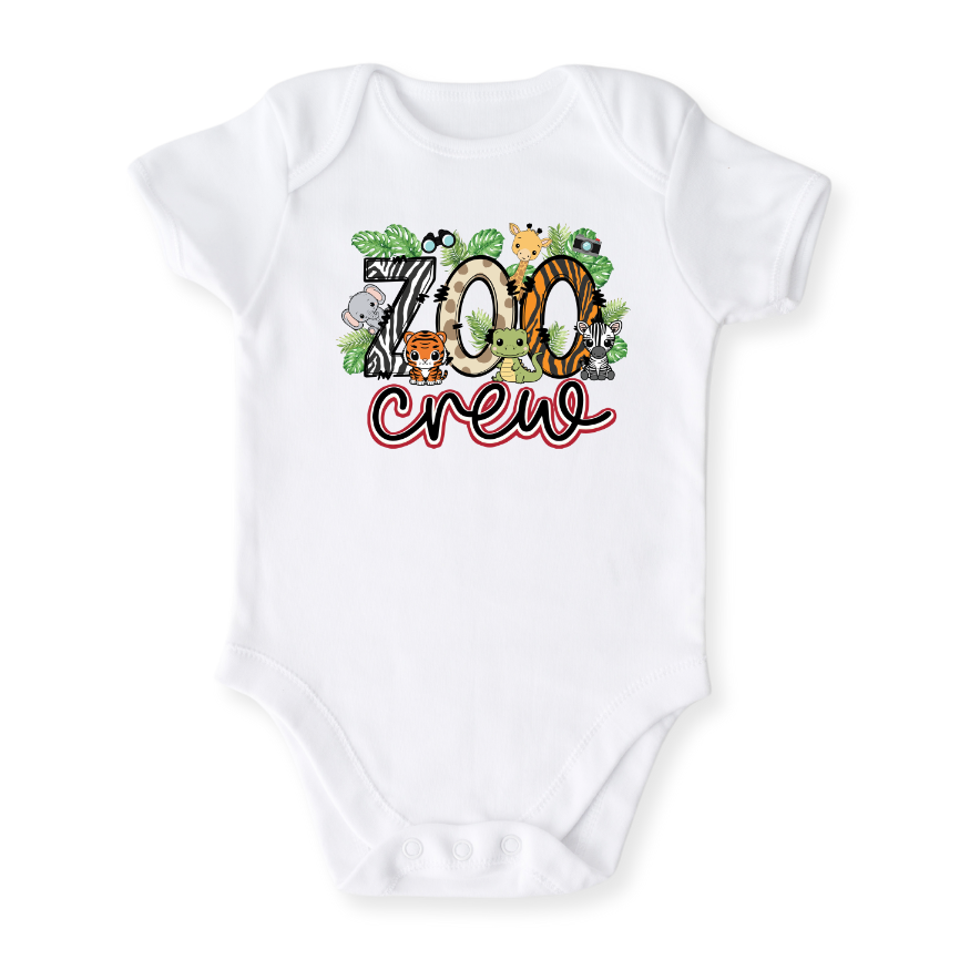 Zoo Crew Baby Bodysuit – Safari Animals Kids T-Shirt Toddler Tee, Fun Wild Animal Apparel for Little Explorers