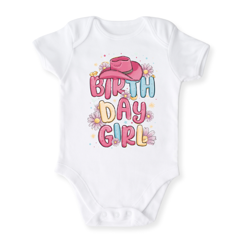 Howdy Birthday Girl Tshirt Cute Baby Bodysuit, Toddler & Kids T-Shirt, Premium Clothes Birthday Gift for Girl