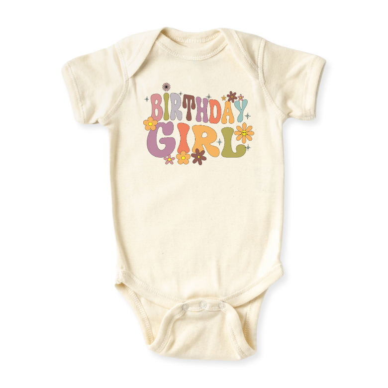 Cute Birthday Girl Tshirt Birthday Outfit for Baby, Kids Tee, Retro Birthday Shirt