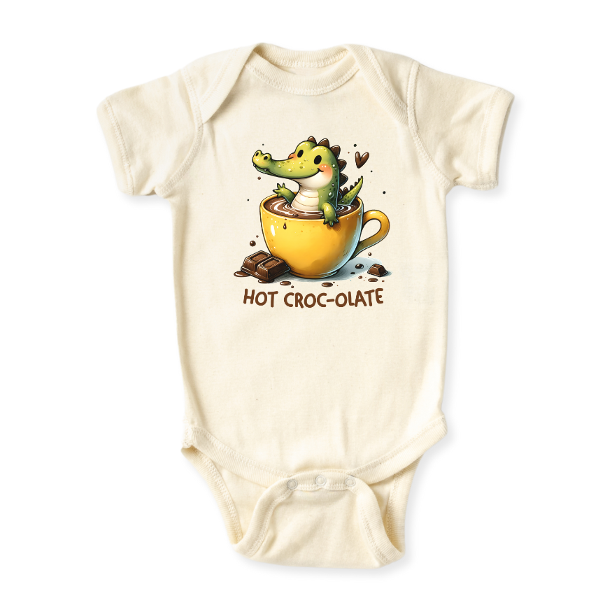 Hot Croco-late Baby Bodysuit – Cute Crocodile Kids T-Shirt & Toddler Tee, Funny Animal-Themed Outfit