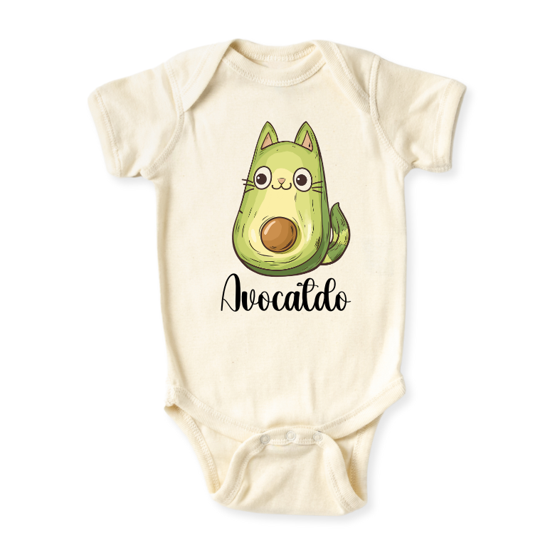 Cute Cat Avocado Baby Bodysuit – Cat Kids T-Shirt & Toddler Tee, Cat Sweater