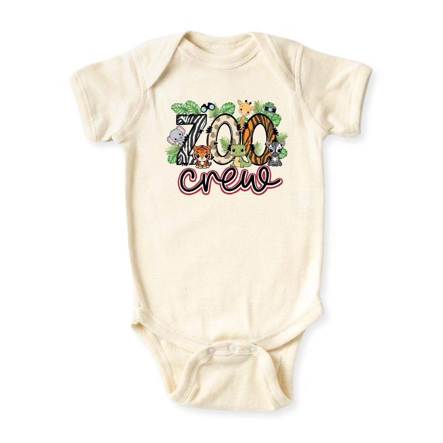 Zoo Crew Baby Bodysuit – Safari Animals Kids T-Shirt Toddler Tee, Fun Wild Animal Apparel for Little Explorers
