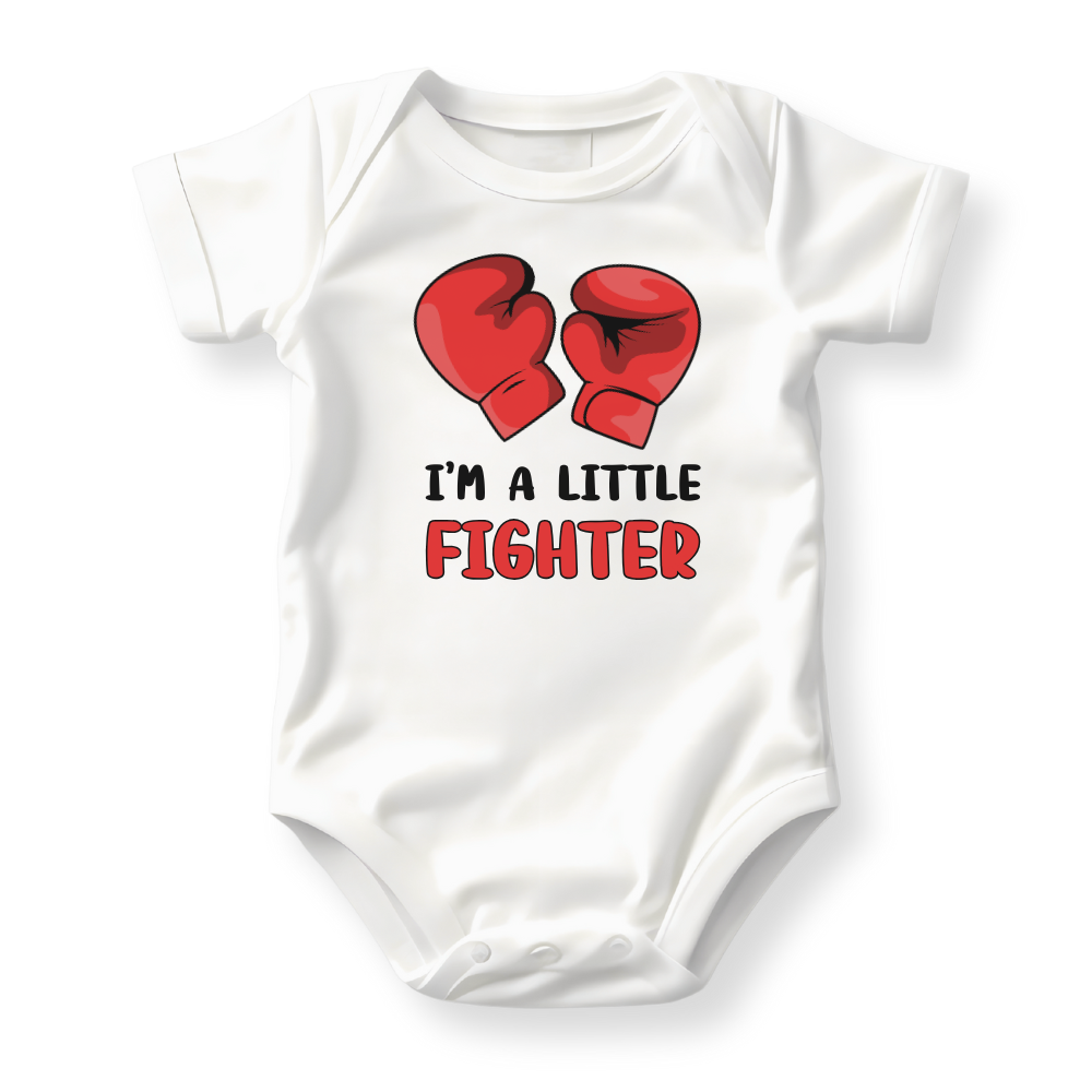 I'm a little fighter baby bodysuit
red boxing gloves baby shirt
baby onesie with boxing gloves
little fighter toddler sweatshirt
newborn outfit with red gloves
cute fighter themed kids t-shirt
gift for strong baby
preemie fighter baby gift
baby boy boxing theme outfit
baby boxing gloves printed onesie