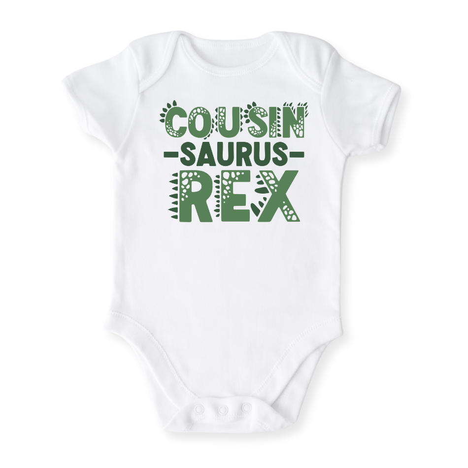 Cousin Saurus Baby Bodysuit, Cousin Kids' T-Shirt – Fun Cousin Announcement Outfit