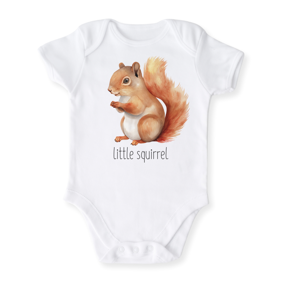 Little Squirrel Baby Bodysuit, Kids & Toddler T-Shirt – Cute Squirrel Animals Baby Clothes for Boys Girls