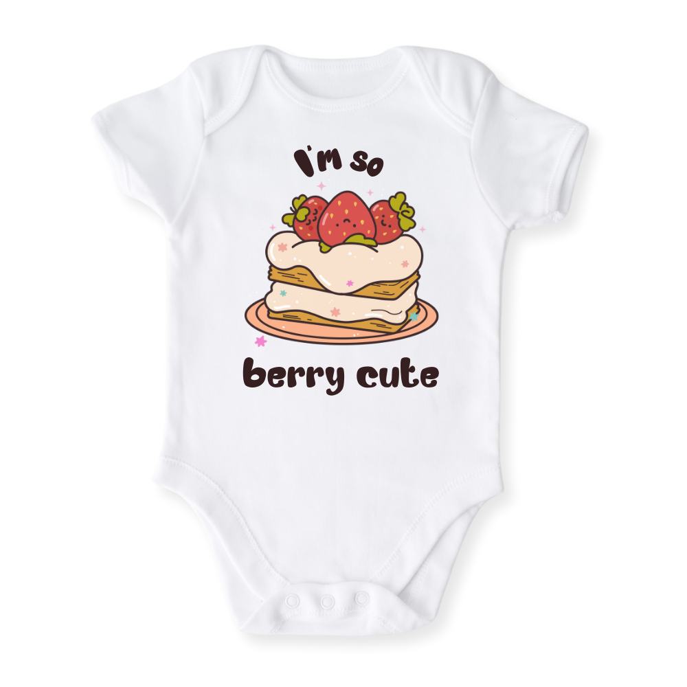 Strawberry Baby Bodysuit, Kids & Toddler T-Shirt – I'm so Berry Cute Outfit Strawberry Theme Shirt for Girls