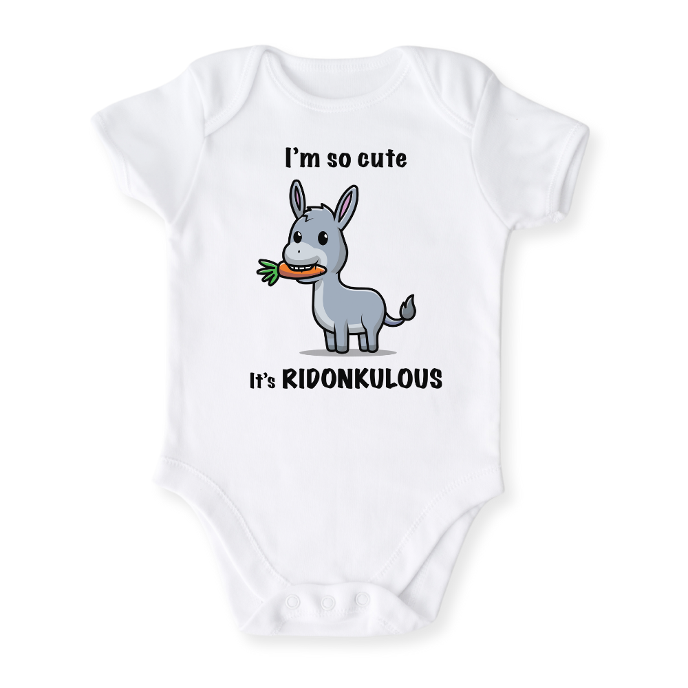 Ridonkulous Cute Donkey Baby Bodysuit, Kids & Toddler T-Shirt – Funny Donkey Animals Baby Clothes