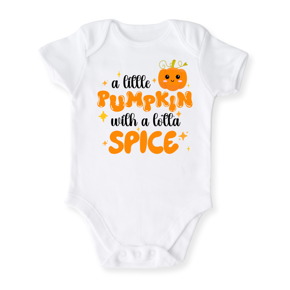 A Little Pumpkin with a Lotta Spice Cute Fall Baby Bodysuit, Toddler & Kids T-Shirt – Cute Pumpkin Outfit