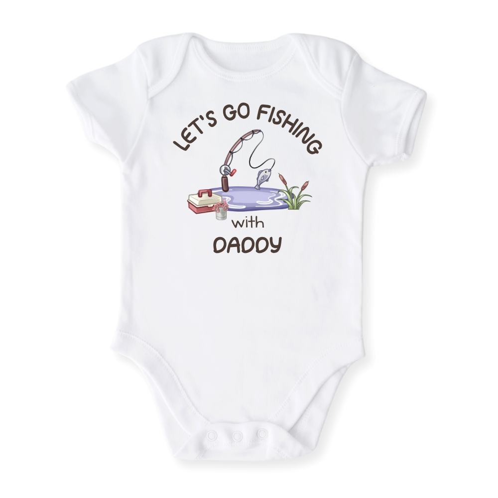 Let's Go Fishing with Daddy Shirt – Baby Bodysuit, Toddler, Kids & Adult Matching Fishing Outfit