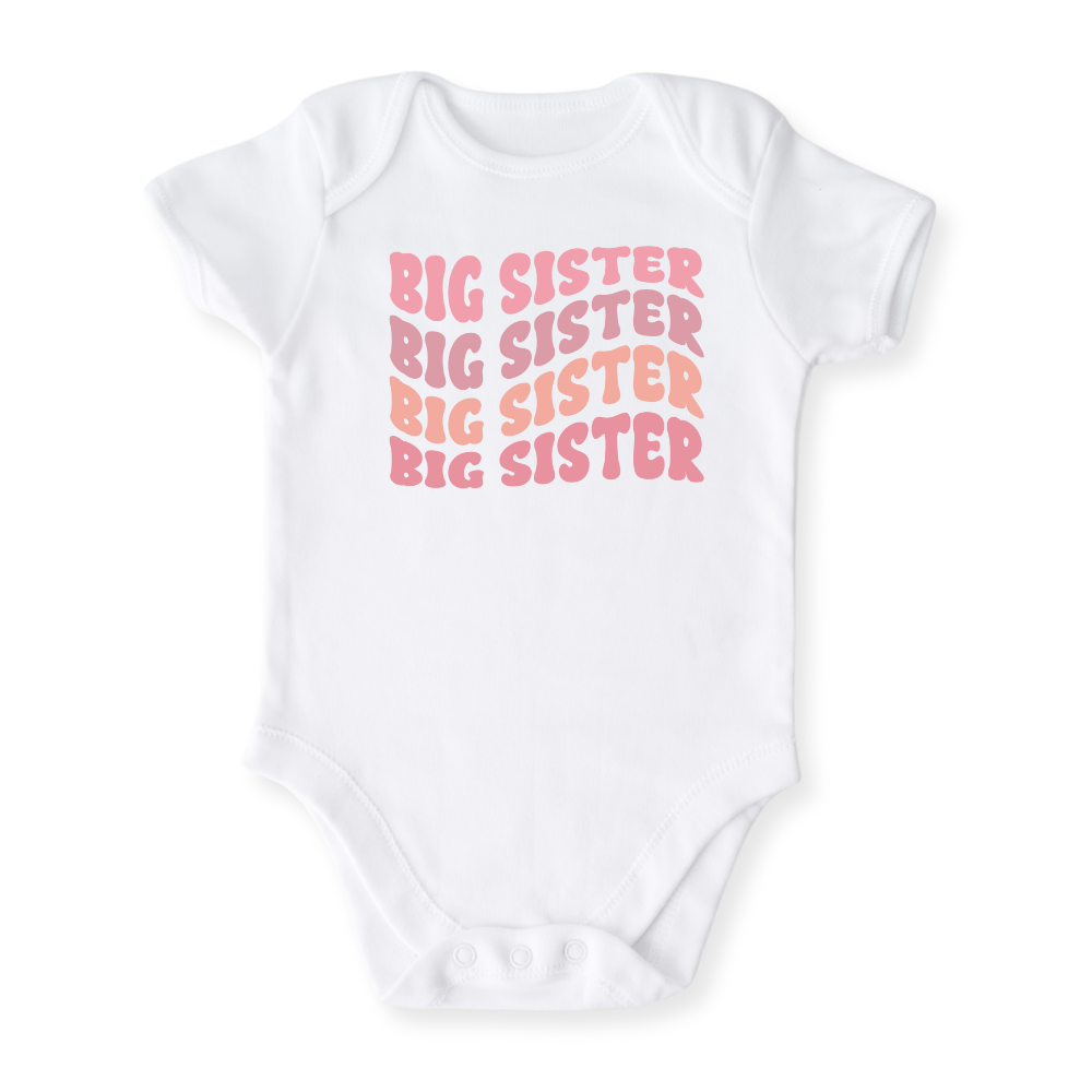 Big Sister Tshirt Pastel Pink Sister Shirt for Kids Siblings Tee, Big Sister To Be - Baby Sister Announcement