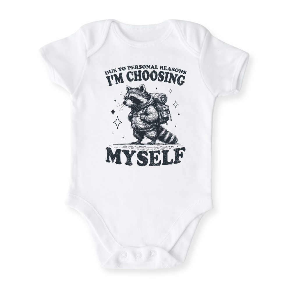 Funny Racoon Baby Bodysuit Self Care Tshirt for Kids Toddler Tee