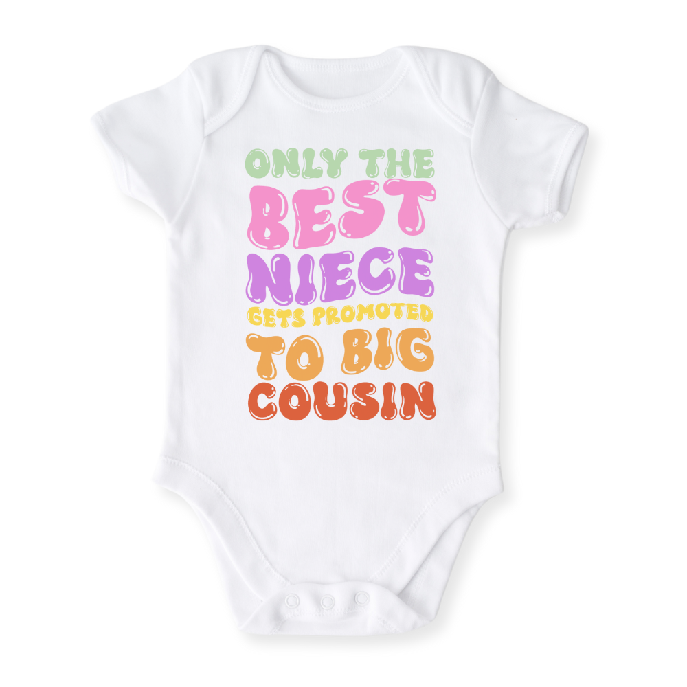 Big Cousin Announcement Baby Bodysuit, Toddler & Kids T-Shirt - Gift for Niece or Cousin