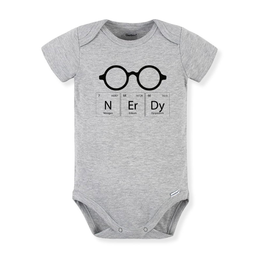 NERDY Periodic Table Funny Science Themed Outfit for Baby Bodysuit, Kids & Toddler Tsshirt
