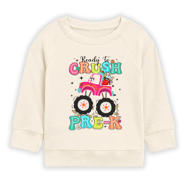 Ready to Crush Pre-K Tshirt – Truck Kids T-Shirt Toddler Tee, Preschool Outfit, Back-to-School Shirt