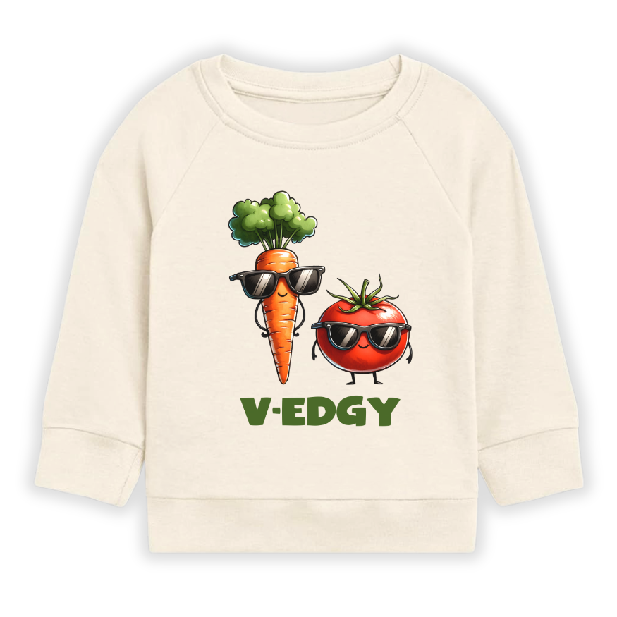V-Edgy Baby Bodysuit, Cute Carrot & Tomato Design Kids T-Shirt & Toddler Tee, Fun Veggie-Themed Outfit