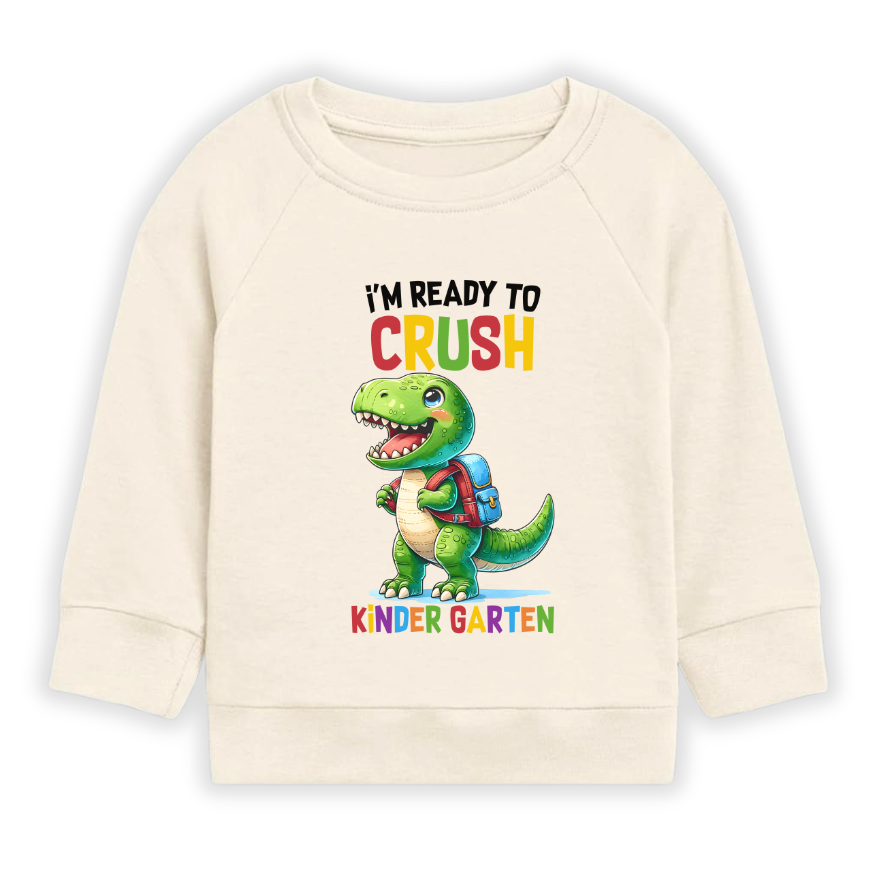 I'm Ready to Crush Kindergarten Tshirt, Dinosaur Kids T-Shirt Toddler Tee, Back-to-School Outfit