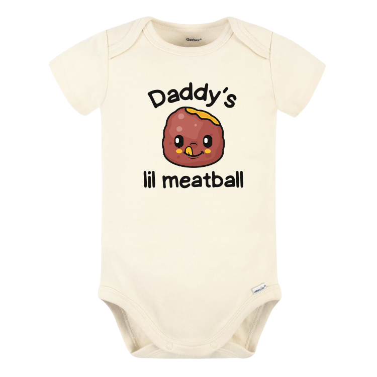 Personalized Baby Onesies® Funny Meatball Baby Bodysuit for Newborn Outfit for Baby Shower Gift Custom Baby Gift Father's Day Gift Ideas