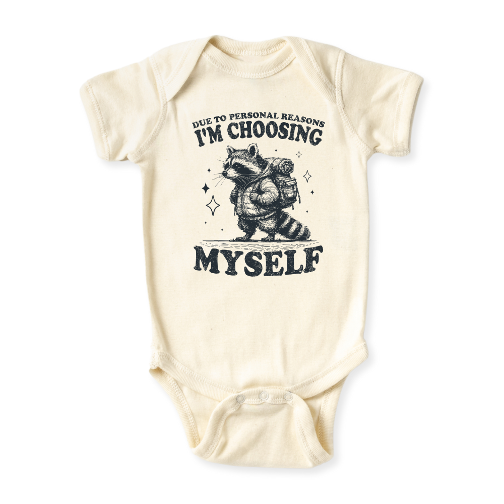 Funny Racoon Baby Bodysuit Self Care Tshirt for Kids Toddler Tee