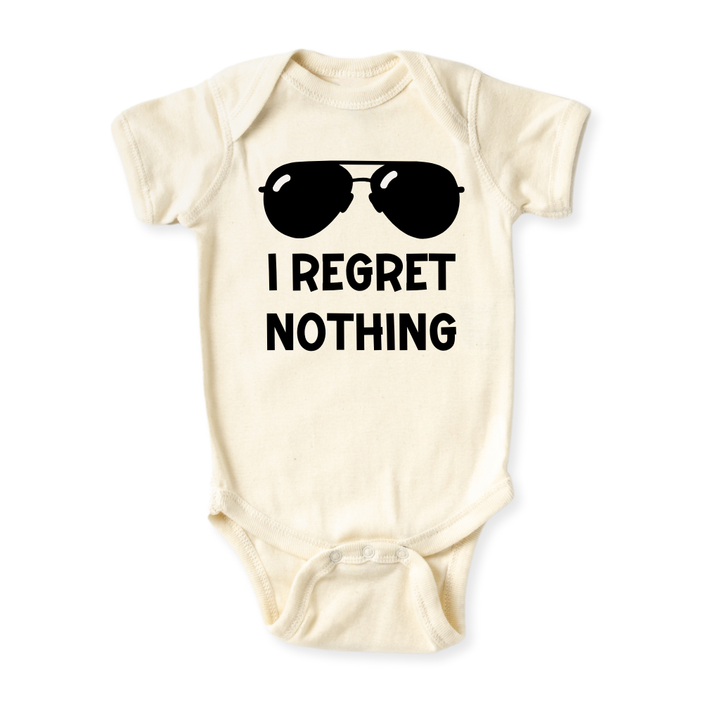 Funny Baby Bodysuit I Regret Nothing Tshirt for Kids Toddler Tee Funny Gift for Boys Outfit