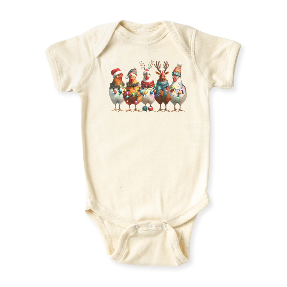 baby onesie onsie clothes girl boy funny newborn gifts outfit toddler infant jersey apparel daddy shirt baby shower kids unisex bodysuit little cute cool clothing mommy cotton newborn name Chickens christmas santa