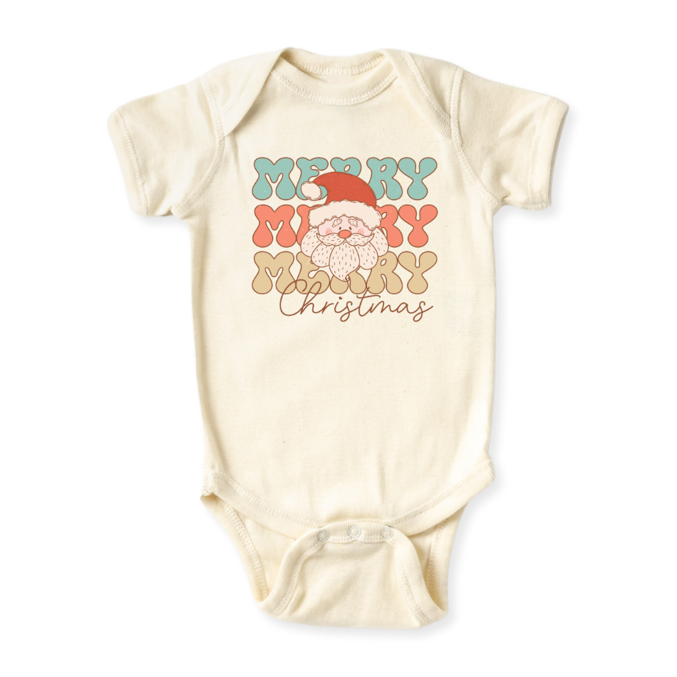 Merry Christmas Baby Bodysuit Cute Tshirt for Kids Toddler Tee Christmas Gift for Baby Clothes