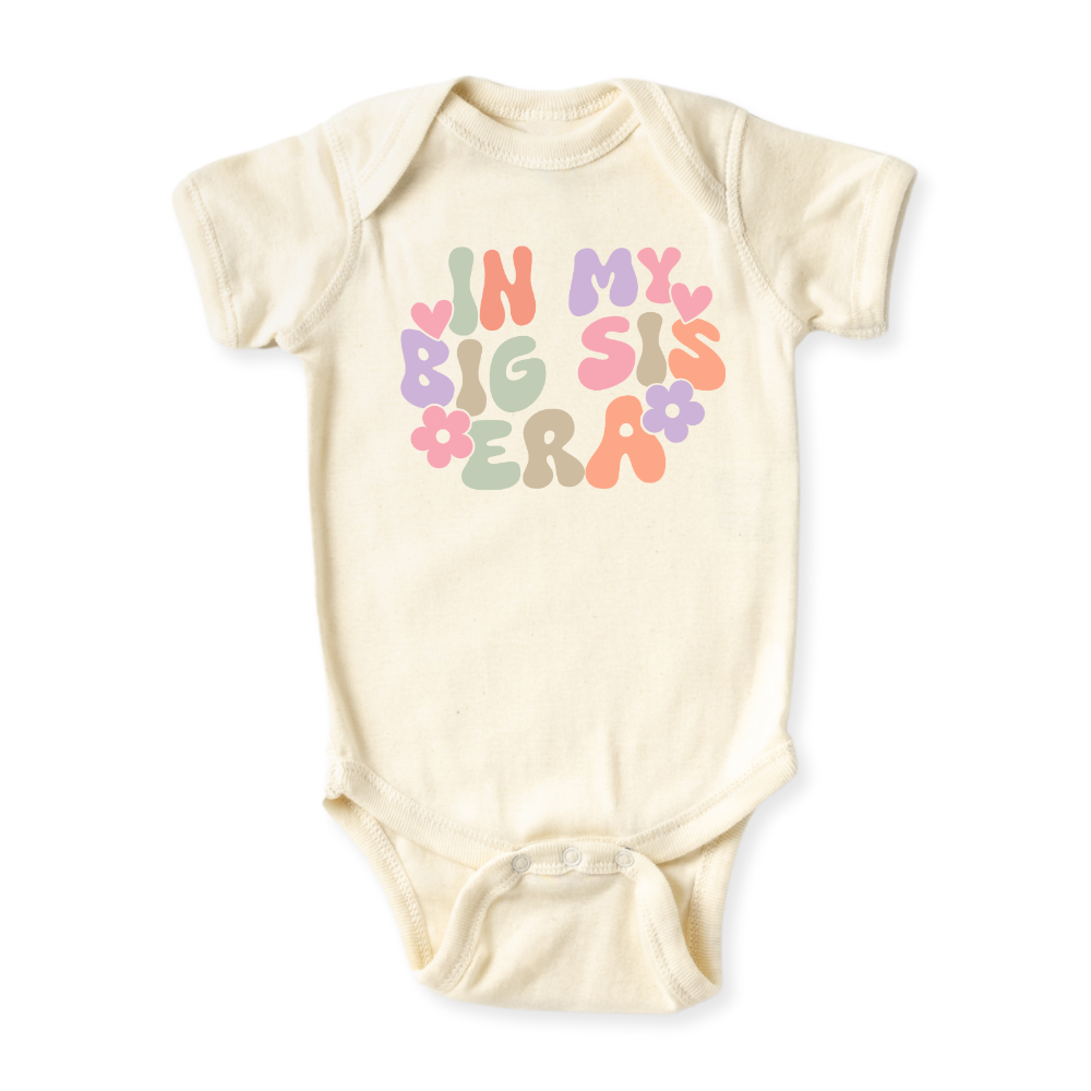 In My Big Sis Era Big Sister Tshirt Sister Baby Bodysuit Toddler & Kids T-Shirt, Big Sister Announcement