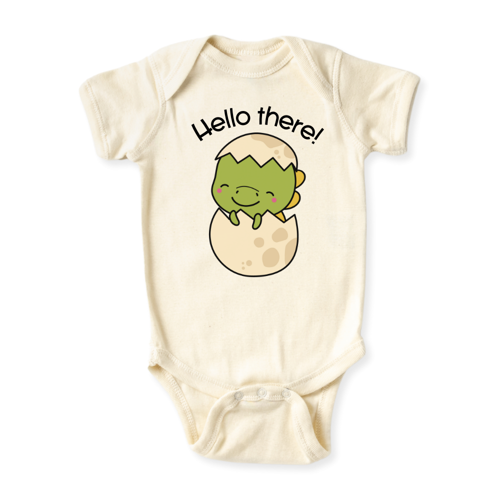 Hello There Dinosaur Baby Bodysuit Toddler & Kids T-Shirt, Dino Baby Clothes, Dino Shirt for Boys