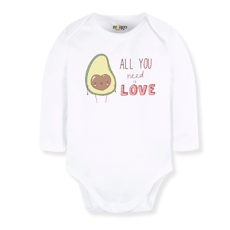 All You Need Is Love Avocado Baby Bodysuit – Avocado Kids T-Shirt Fruits Themed Outfit