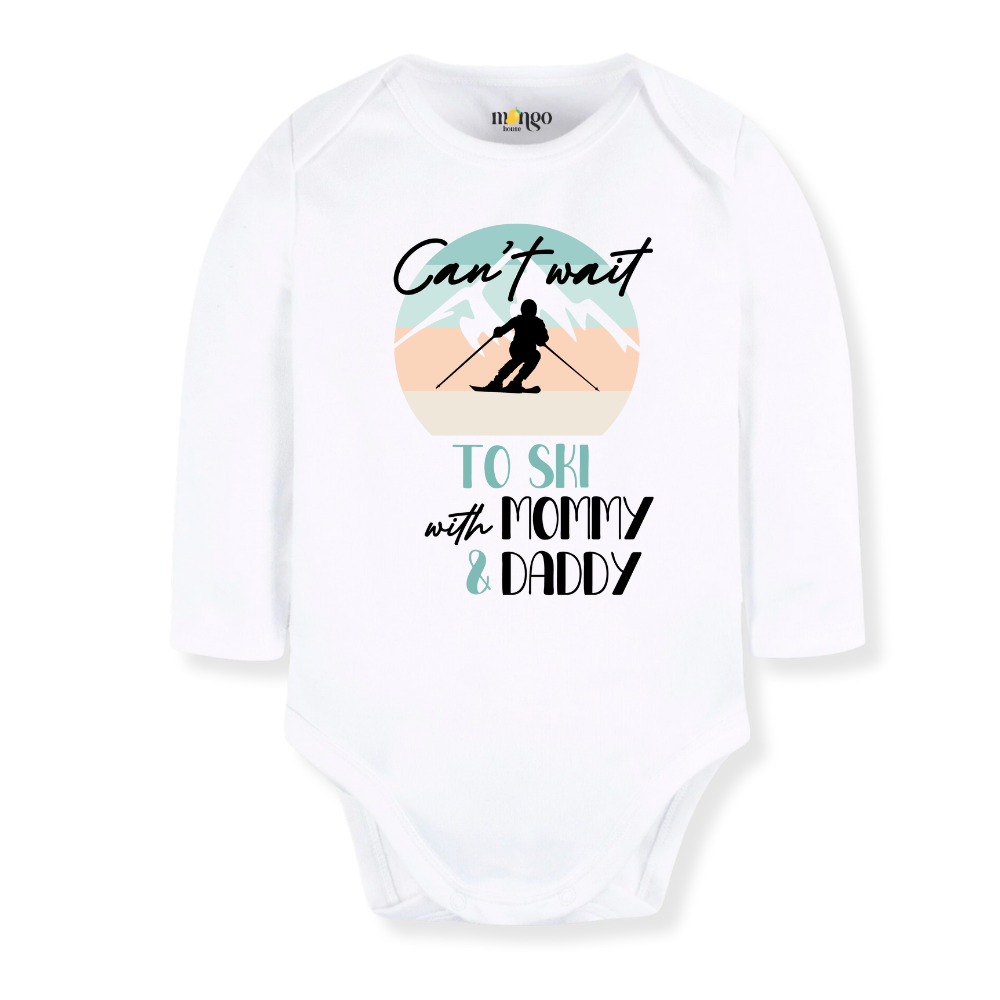 Skiing Baby Bodysuit, Kids & Toddler T-Shirt – Cute Ski Snow Baby Clothes for Boys Girls