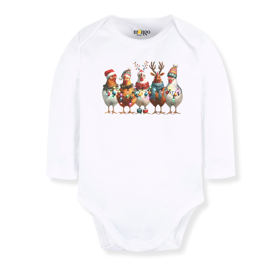 Christmas Baby Bodysuit Funny Chickens Tshirt for Kids Toddler Tee Funny Christmas Gift for Baby Clothes