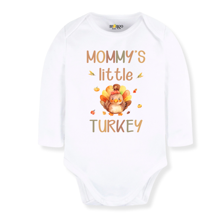Little Turkey Baby Bodysuit, Kids & Toddler T-Shirt – Mommy's Little Turkey Thanksgiving Baby Outfit