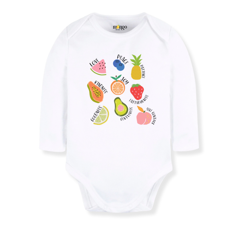 Fruits of the Spirits Tropical Fruits Baby Bodysuit – Inspirational Kids Tshirt