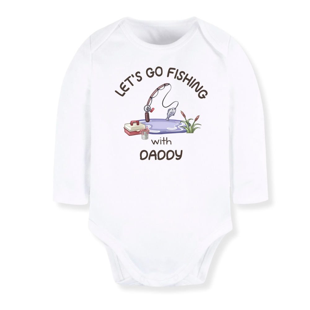 Let's Go Fishing with Daddy Shirt – Baby Bodysuit, Toddler, Kids & Adult Matching Fishing Outfit