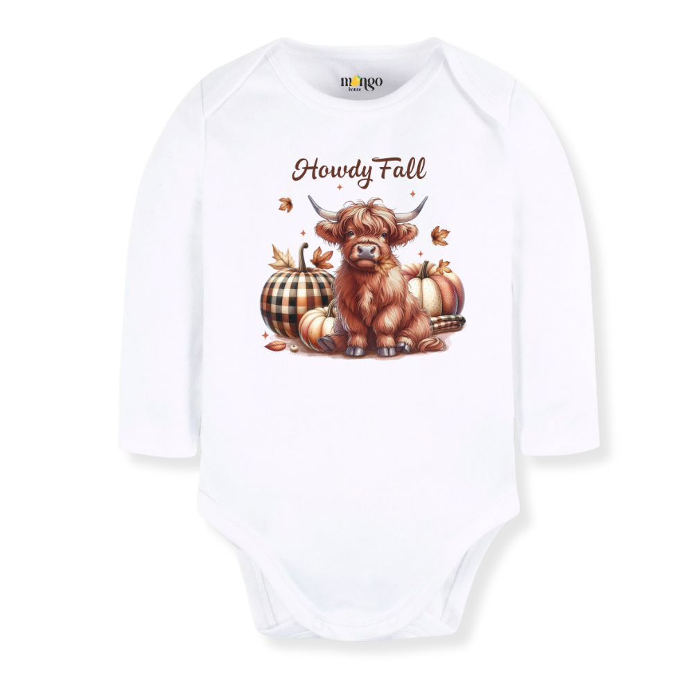 Howdy Fall Baby Bodysuit Haifer Tshirt for Kids Toddler Tee Funny Gift for Baby Clothes Autumn Outfit
