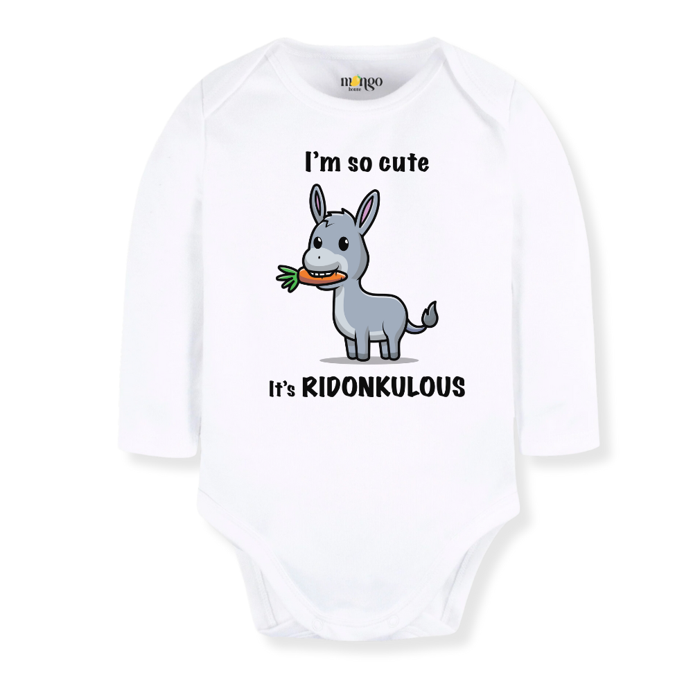 Ridonkulous Cute Donkey Baby Bodysuit, Kids & Toddler T-Shirt – Funny Donkey Animals Baby Clothes