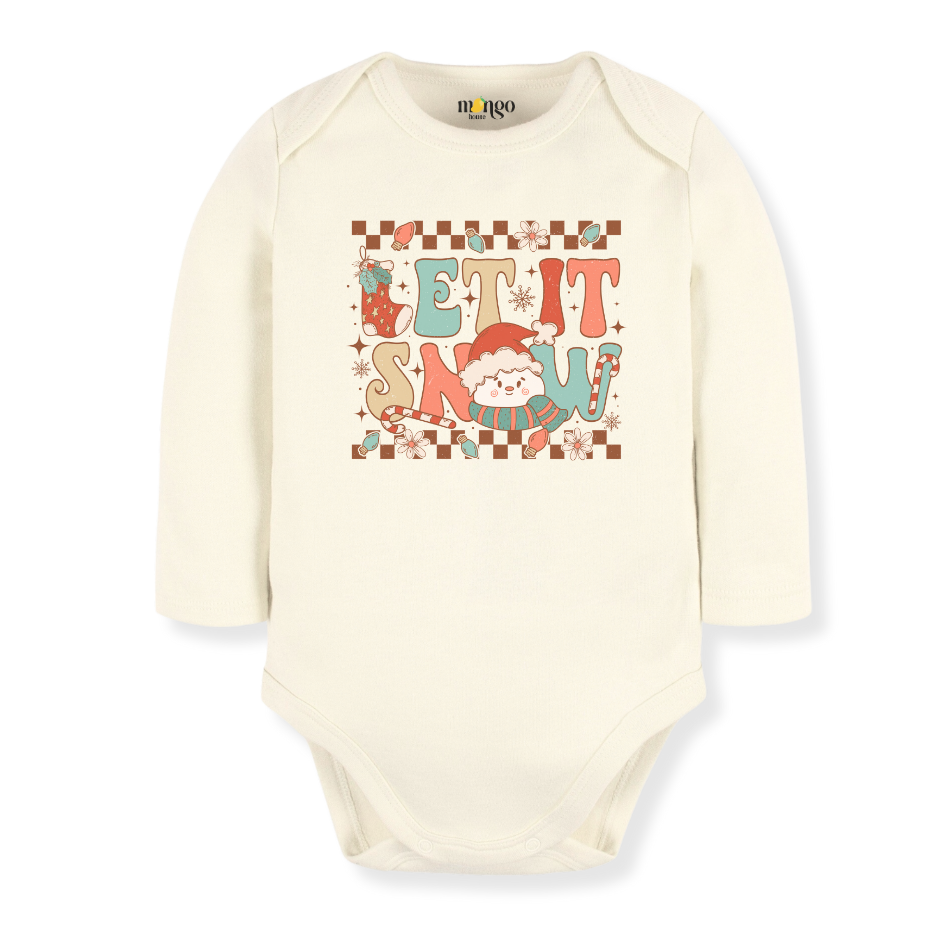 Let is Snow Christmas Baby Bodysuit Cute Tshirt for Kids Toddler Tee Christmas Gift for Baby Clothes