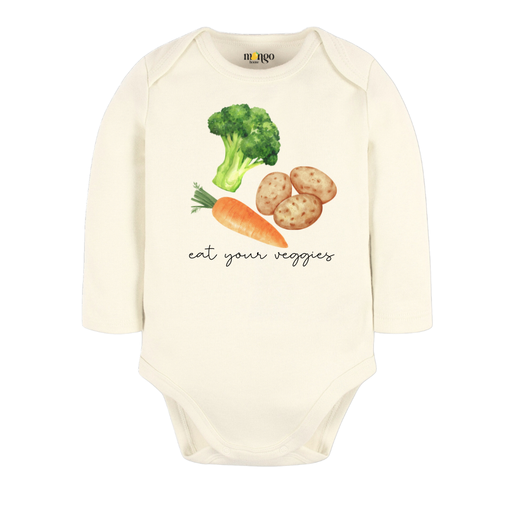 Eat Your Veggies Cute Baby Bodysuit, Kids & Toddler T-Shirt – Vegeterian Outfit Vegan Baby Clothes