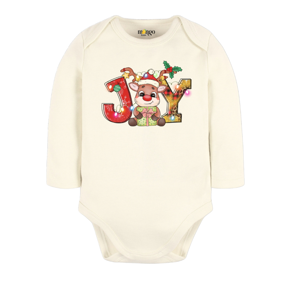 JOY Christmas Baby Bodysuit, Reindeer Kids & Toddler T-Shirt – Holiday Outfit for Boys and Girls