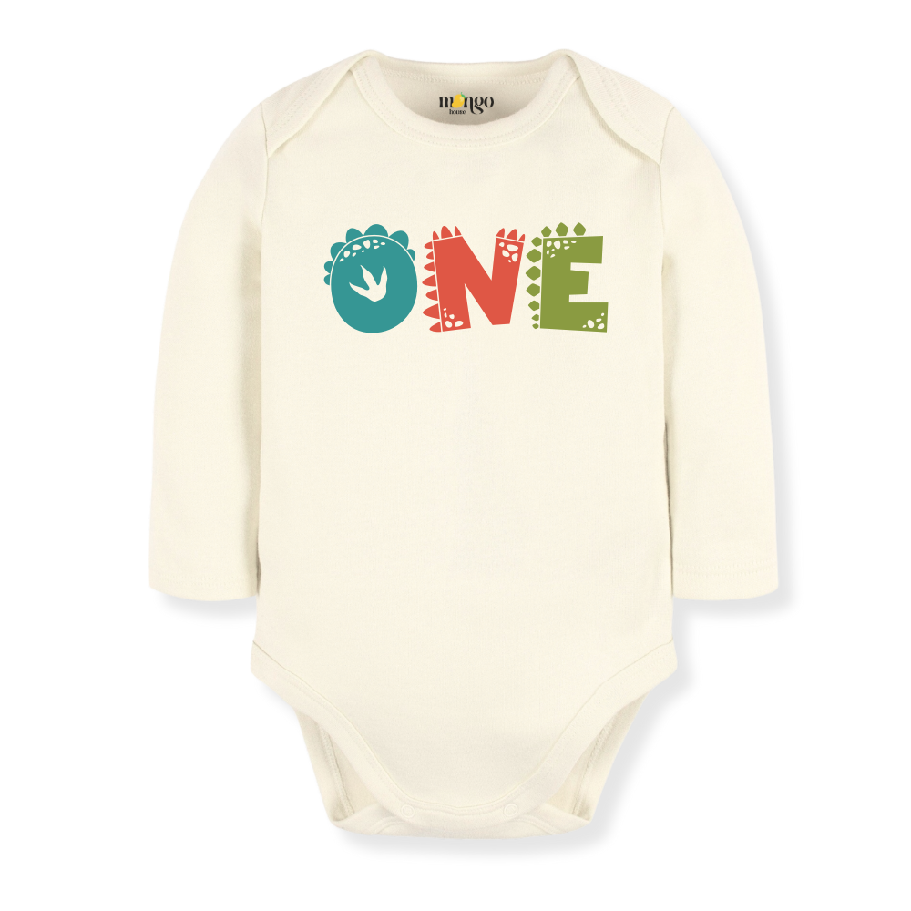 "ONE" Dinosaur Baby Onesie, 1st Birthday Toddler T-Shirt, Cute Dinosaur Birthday Outfit for Kids, Boys & Girls, First Birthday Shirt