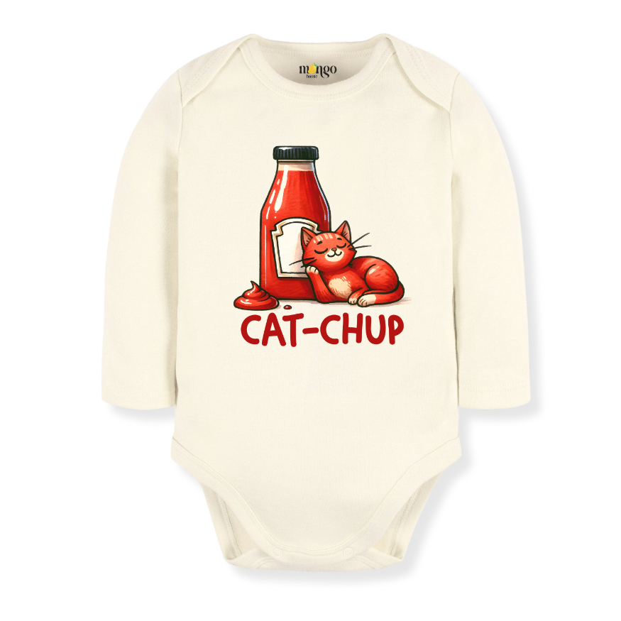 Cat-chup Funny Cat Baby Bodysuit – Cute Ketchup Kids T-Shirt Toddler Tee, Cat Lover Outfit