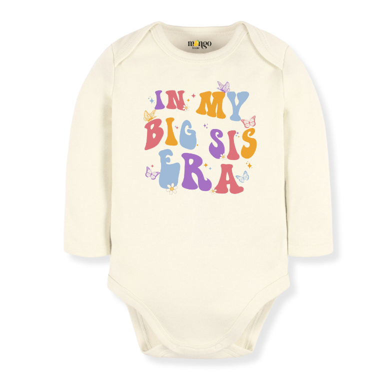 In My Big Sis Era Big Sister Tshirt Girl Bodysuit, Retro Toddler & Kids T-Shirt, Big Sister Announcement Tee