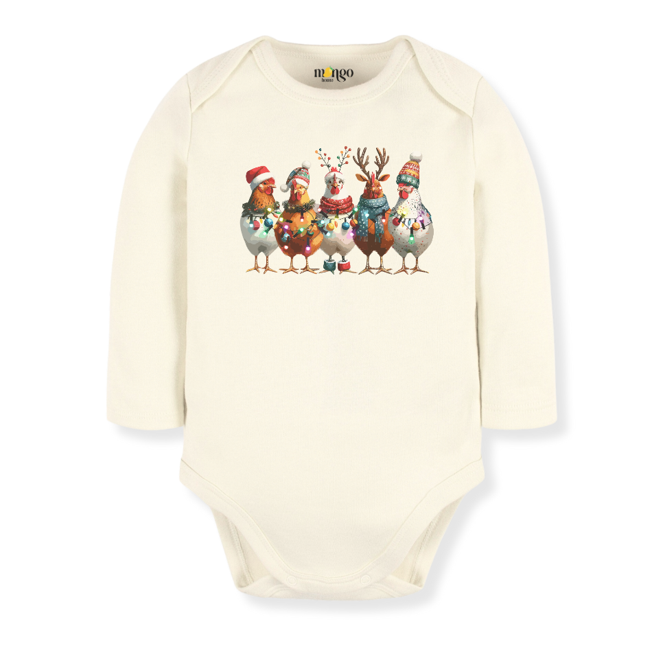 Christmas Baby Bodysuit Funny Chickens Tshirt for Kids Toddler Tee Funny Christmas Gift for Baby Clothes