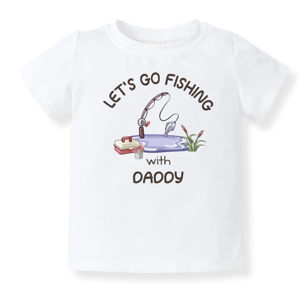 Let's Go Fishing with Daddy Shirt – Baby Bodysuit, Toddler, Kids & Adult Matching Fishing Outfit