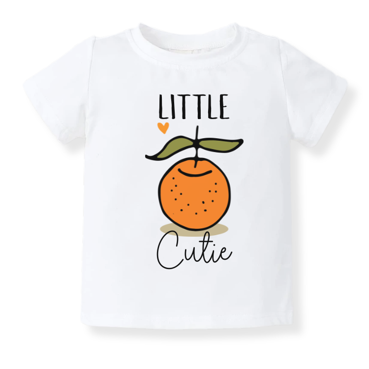 Cute Orange Little Cutie Baby Bodysuit, Newborn & Kids Tshirt, Cutie Sweatshirt