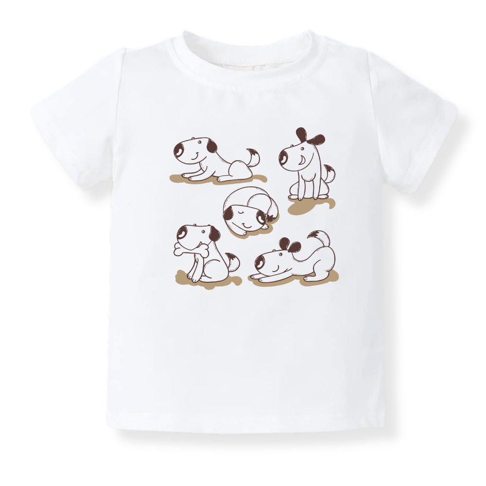 Cute Dogs Baby Bodysuit, Children & Adult T-Shirt – Playful Puppy Outfit